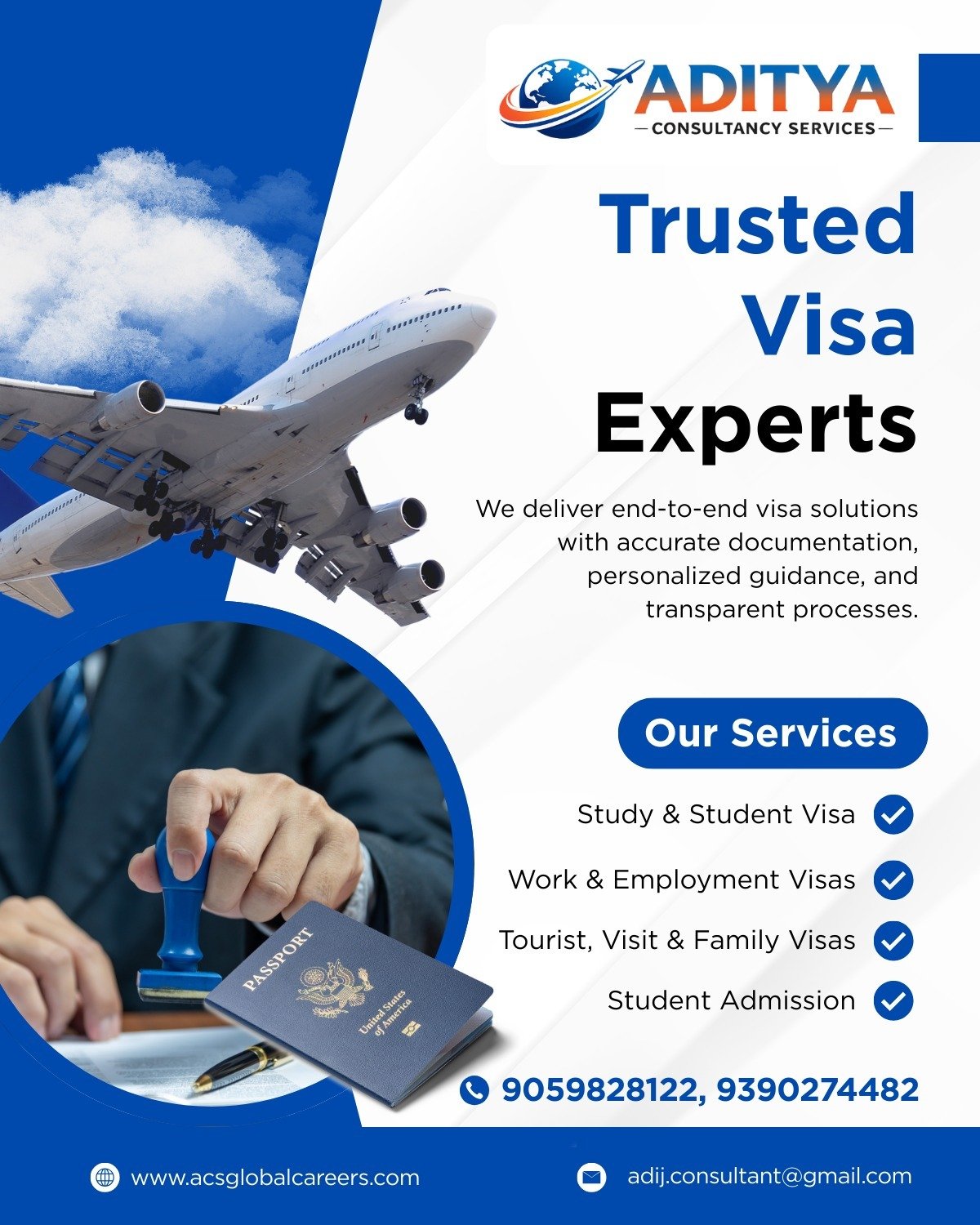 Professional Visa Services in Hyderabad | Aditya Consultancy